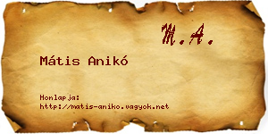 Mátis Anikó névjegykártya